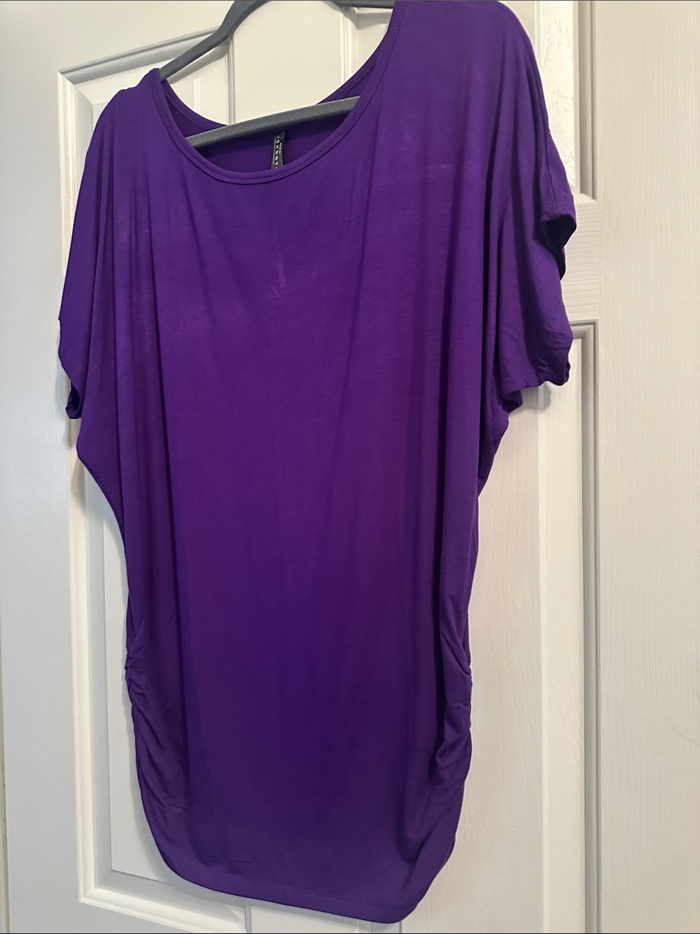 Relaxed Purple Dolman Sleeve Tunic Top